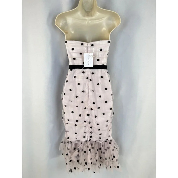 NWT Marchesa Notte Pink Strapless Dot Tulle Dress $795 - Picture 10 of 16